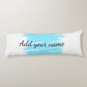 Blaue Aquarellfarbe: Namensschild hier werfen Seitenschläferkissen (Rückseite)