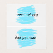 Blaue Aquarellfarbe: Namensschild hier werfen Visitenkarten (Außenseite Aufgefaltet)