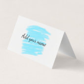 Blaue Aquarellfarbe: Namensschild hier werfen Visitenkarten (Rückseite)