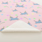 Blaue Aquarellfarbe niedlich Unicoror Regenbogenst Sherpadecke (3/4)