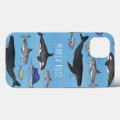 Blaue Aquarellfarbe Personalisierter Wassersport Case-Mate iPhone Hülle (Rückseite (Horizontal))
