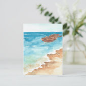 Blaue Aquarellfarbe Postkarte (Stehend Vorderseite)