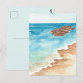 Blaue Aquarellfarbe Postkarte (Vorne/Hinten)