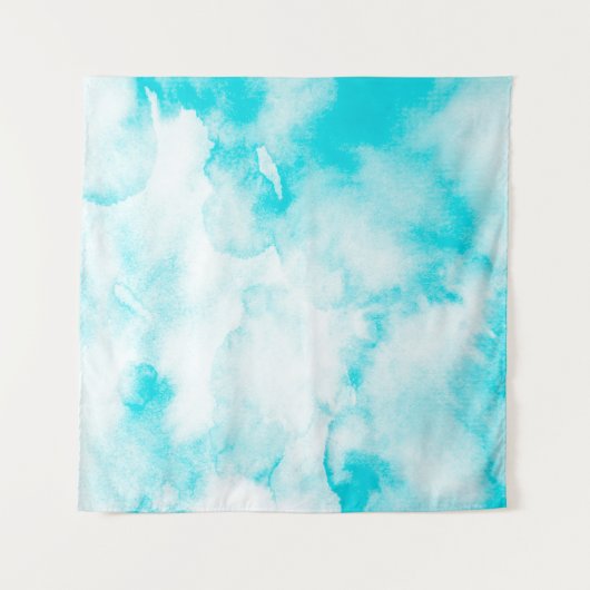 Blaue Aquarellfarbe Wandteppich (Vorderseite (Horizontal))