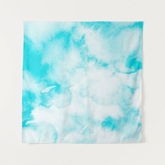 Blaue Aquarellfarbe Wandteppich (Vorderseite)