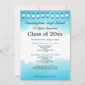 Blaue Aquarellfarbe Wiedersehen-Vorlage für High S Einladung (Vorderseite)