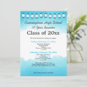 Blaue Aquarellfarbe Wiedersehen-Vorlage für High S Einladung (Stehend Vorderseite)