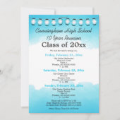 Blaue Aquarellfarbe Wiedersehen-Vorlage für High S Einladung (Vorderseite)