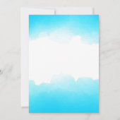 Blaue Aquarellfarbe Wiedersehen-Vorlage für High S Einladung (Rückseite)