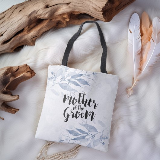 Blaue Aquarellfarben Blätter Hochzeit Mutter des B Tasche