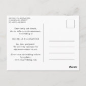 Blaue Aquarellfarben-Blume. Ändern des Datums der Postkarte (Rückseite)