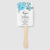 Blaue Aquarellfarben Blume Blumenzwiebelprogramm Fächer (Vorderseite)