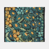 Blaue Aquarellfarben Fleecedecke (Vorderseite (Horizontal))