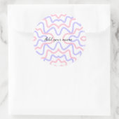 Blaue Aquarellfarben fügen Sie den Namen der Textn Runder Aufkleber (Tasche)