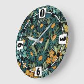 Blaue Aquarellfarben Große Wanduhr (Winkel)