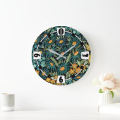 Blaue Aquarellfarben Große Wanduhr (Zuhause)