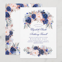 Blaue Aquarellfarben - Hochzeitsfeiern mit florale
