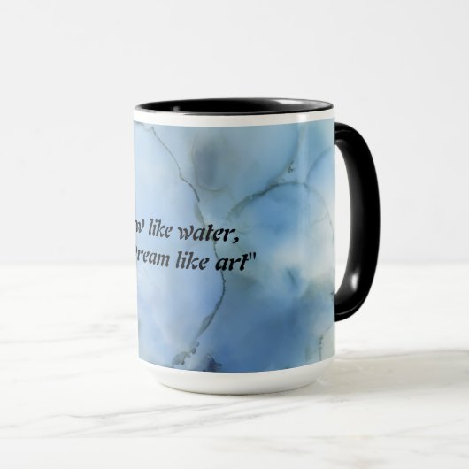 Blaue Aquarellfarben Illusion Tasse (VorderseiteRechts)