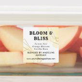 Blaue Aquarellfarben Imitat Geometrische äres Öl Etiketten (Befestigt)