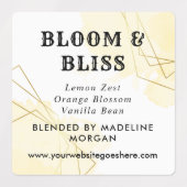 Blaue Aquarellfarben Imitat Geometrische äres Öl Etiketten (Design 1)