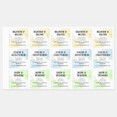 Blaue Aquarellfarben Imitat Geometrische äres Öl Etiketten (Blatt)