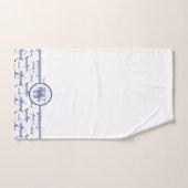 Blaue Aquarellfarben Monogramm Haifischfisch Badhandtuch Set (Handtuch)
