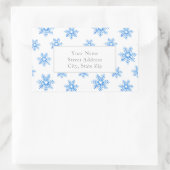 Blaue Aquarellfarben-Muster Rechteckiger Aufkleber (Tasche)