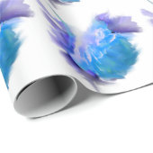 Blaue Aquarellfarben Rose Blaue Blume Geschenkpapier (Rolleneckpunkt)