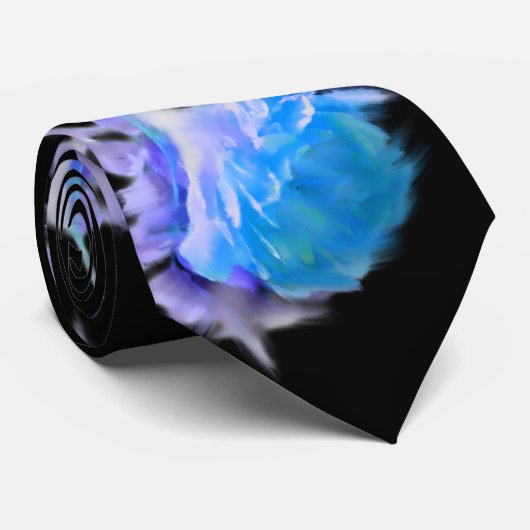 Blaue Aquarellfarben Rose Blaue Blume Krawatte (Gerollt)