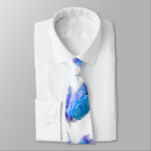Blaue Aquarellfarben Rose Blaue Blume Krawatte (Gebunden)
