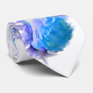 Blaue Aquarellfarben Rose Blaue Blume Krawatte