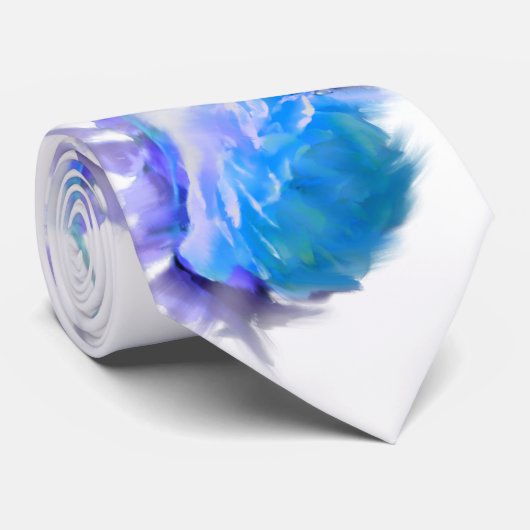 Blaue Aquarellfarben Rose Blaue Blume Krawatte (Gerollt)