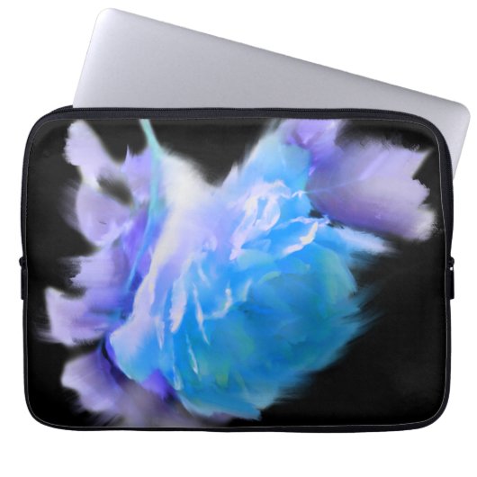 Blaue Aquarellfarben Rose Blaue Blume Laptopschutzhülle (Vorderseite)