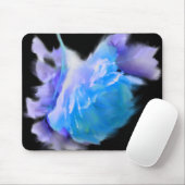 Blaue Aquarellfarben Rose Blaue Blume Mousepad (Mit Mouse)