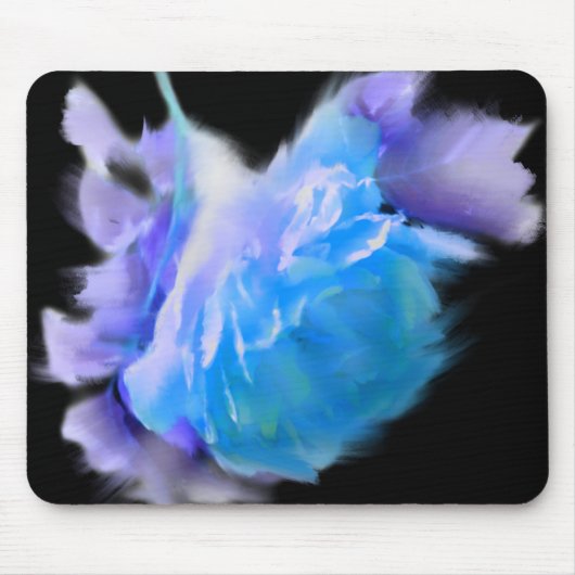 Blaue Aquarellfarben Rose Blaue Blume Mousepad (Vorne)