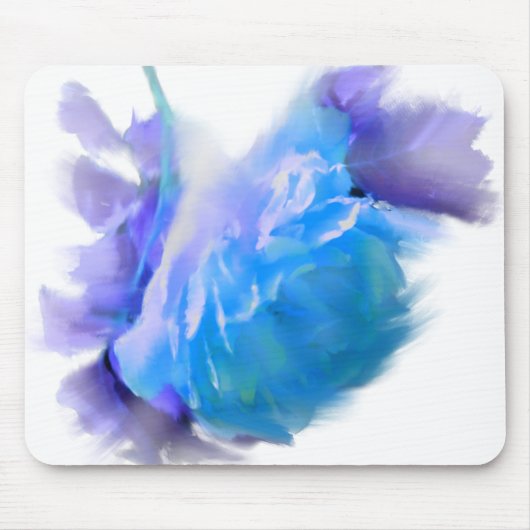 Blaue Aquarellfarben Rose Blaue Blume Mousepad (Vorne)