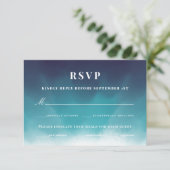 Blaue Aquarellfarben RSVP Karte (Stehend Vorderseite)