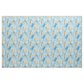 Blaue Aquarellfarben-Seepferde Starfish-Muster Stoff (Fat Quarter (45,7 x 55,9 cm))