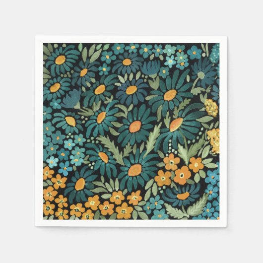 Blaue Aquarellfarben Serviette (Vorderseite)