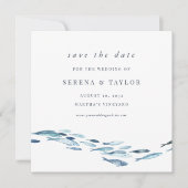 Blaue Aquarellfische Save The Date (Vorderseite)