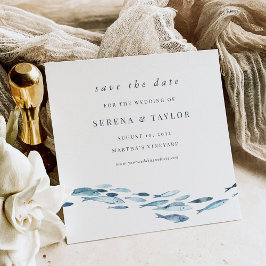 Blaue Aquarellfische Save The Date