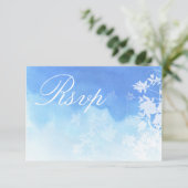 Blaue Aquarellfolie RSVP-Karte Save The Date (Stehend Vorderseite)