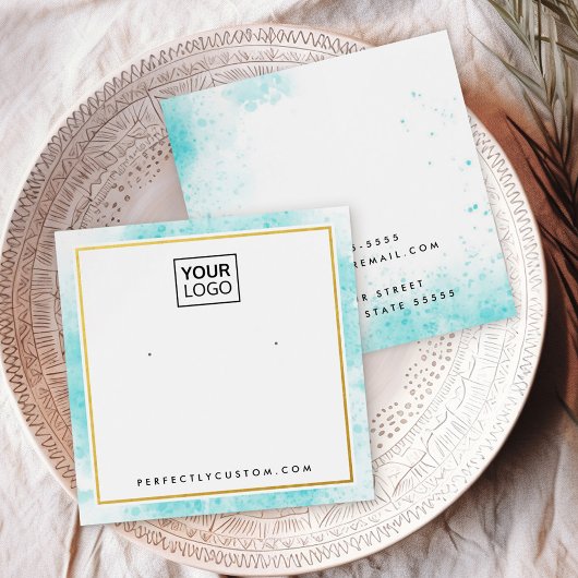 Blaue Aquarellgrenz-Logo Ohrsichtkarte