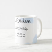 Blaue Aquarellherzen QR 16 . Geburtstag Geburtstag Kaffeetasse (VorderseiteRechts)