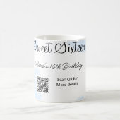 Blaue Aquarellherzen QR 16 . Geburtstag Geburtstag Kaffeetasse (Mittel)