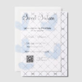 Blaue Aquarellherzen QR 16 . Geburtstag Geburtstag Pergament Einladungen (Versetzt (Einladung))