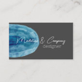 Blaue Aquarellkunst auf grau-minimalistisch-modern Visitenkarte (Vorderseite)
