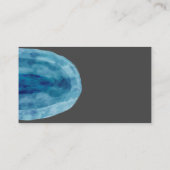 Blaue Aquarellkunst auf grau-minimalistisch-modern Visitenkarte (Rückseite)