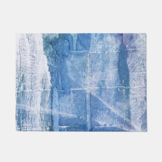 Blaue Aquarellkunst Fußmatte