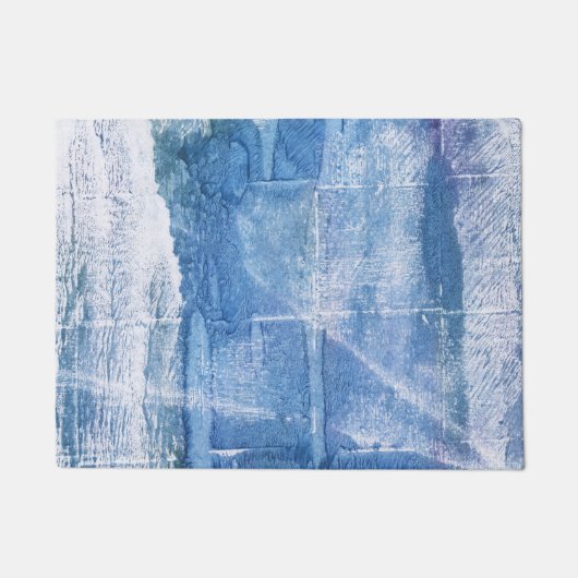 Blaue Aquarellkunst Fußmatte (Vorderseite)